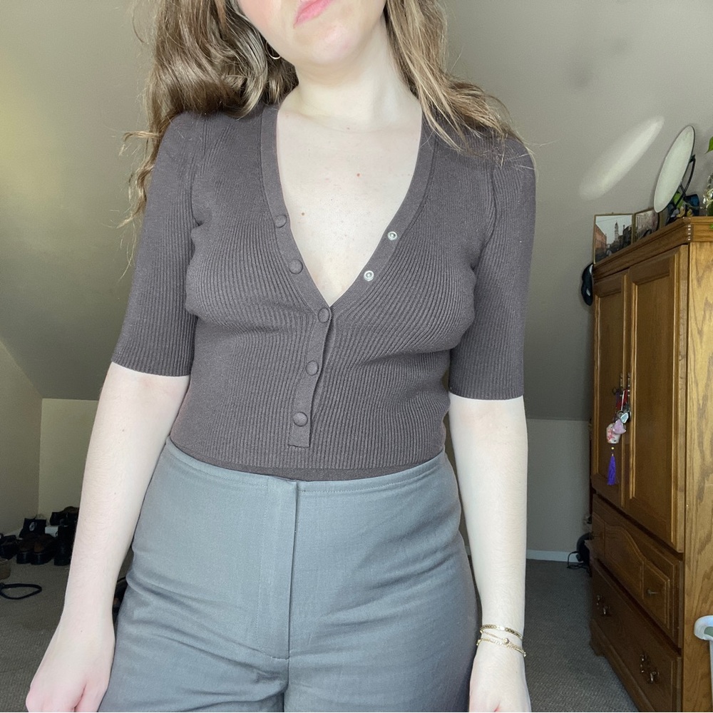 Dark brown live the process bodysuit